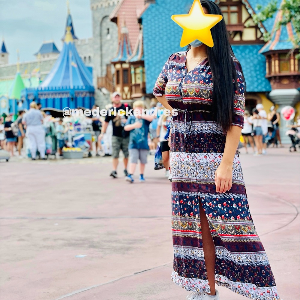 NWT bohemian print maxi dress boho party cocktail - Picture 13 of 16